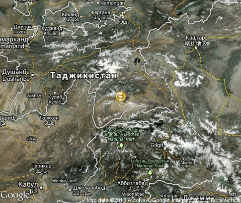 карта: Реки и озера Таджикистана