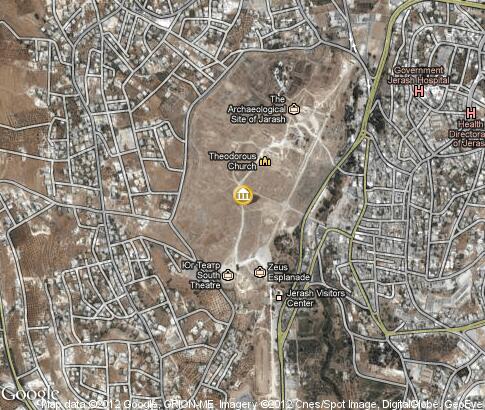 map: Ancient city of Jerash