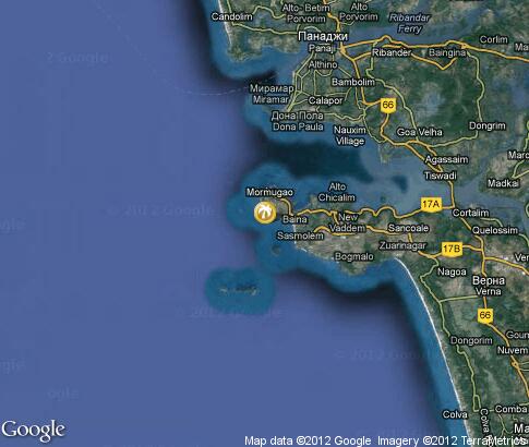 карта: Пляжи Гоа