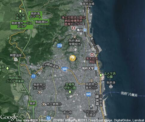 map: Beppu Spa Districts