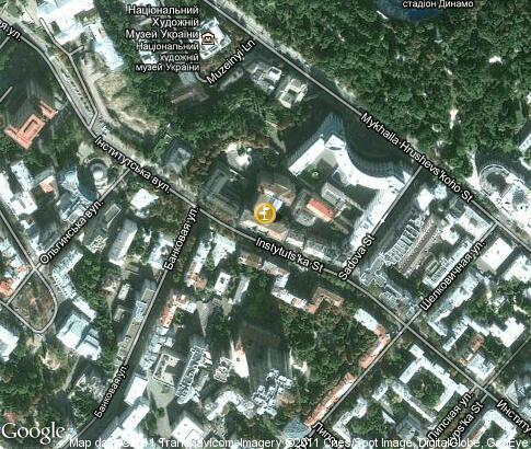 map: Building of the National Bank of Ukraine