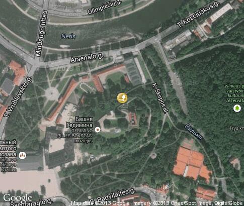map: Castle Hill in Vilnius