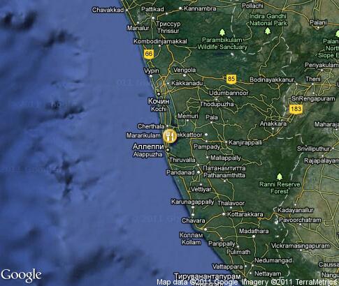 map: Cuisine of Kerala