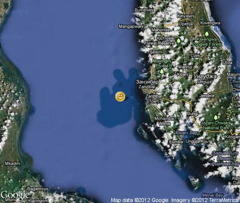 map: Dolphin tour on Zanzibar