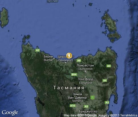 карта: Рыбная ловля в Тасмании