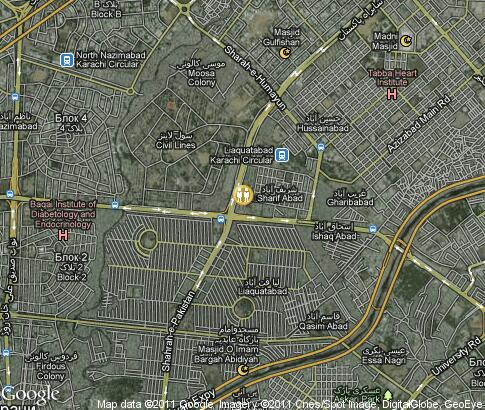 map: Garment factory in Karachi