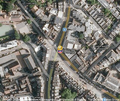 map: Hampstead tube station
