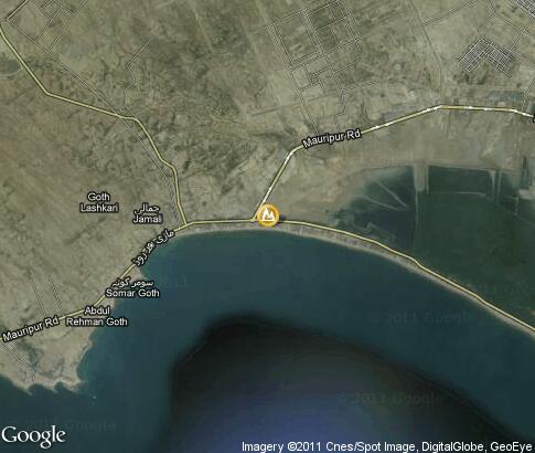 map: Hawks Bay beach in Karachi