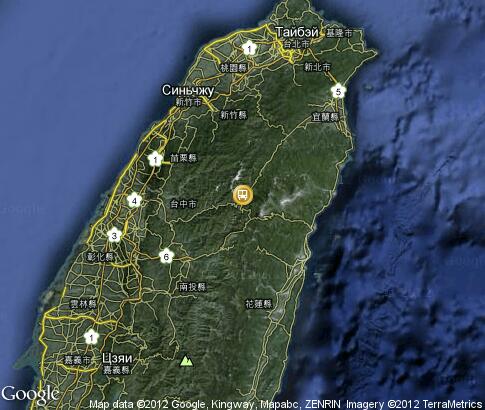 map: High-speed Railway in Taiwan