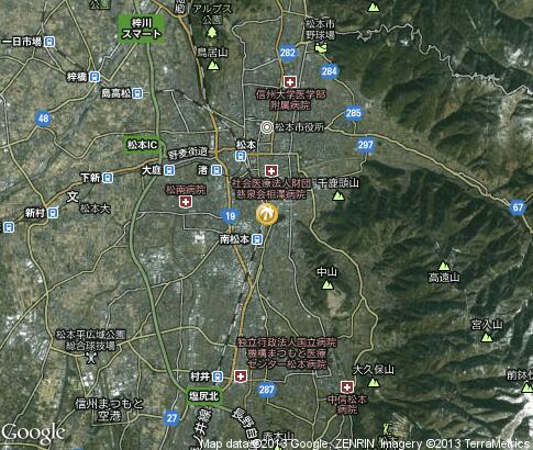 map: Hot Springs Resords in Matsumoto