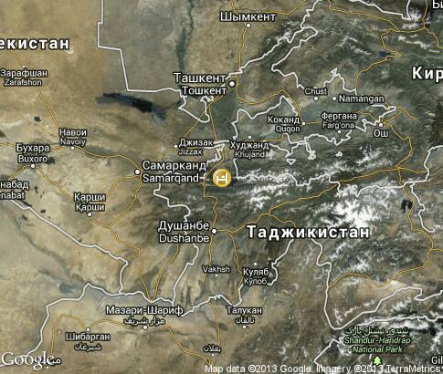 map: Hotels of Tajikistan