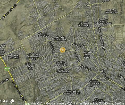map: Katchi Abadi in Karachi