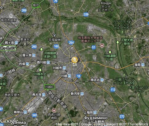 map: Kawagoe Shrines
