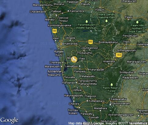 map: Landscape of Kerala