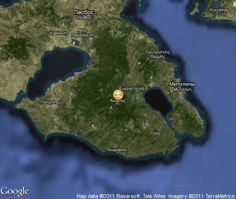map: Monasteries in Lesbos