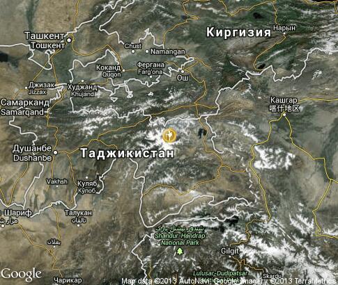 map: Mountaineering in Tajikistan