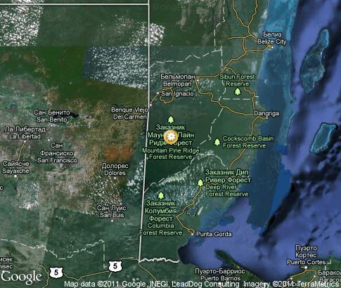 map: Nature in Belize