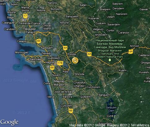 地图: Nightlife in Goa
