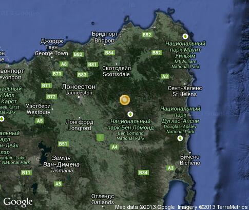 マップ: North East Region of Tasmania