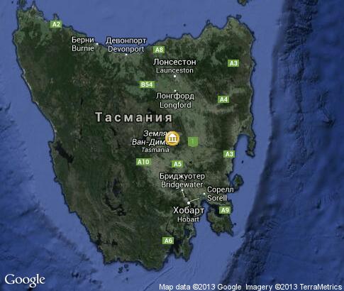 карта: Старые дома Тасмании