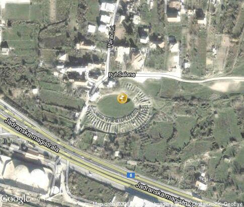 map: Ruins of the Roman theater in Solin