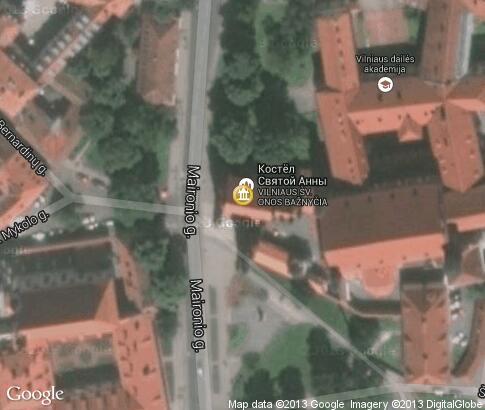 map: St. Anne's Church, Vilnius