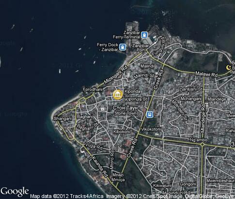 map: Stone Town in Zanzibar