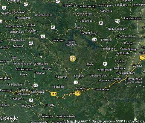 карта: Чайные плантации Керала