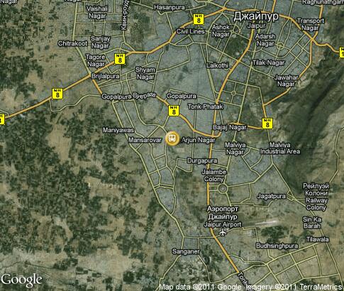 map: Transport in Jaipur
