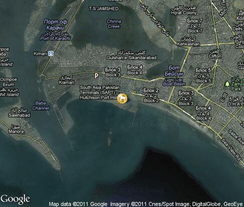map: Turtle area in Karachi