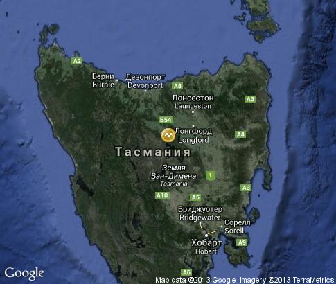 地图: Water Bodies of Tasmania