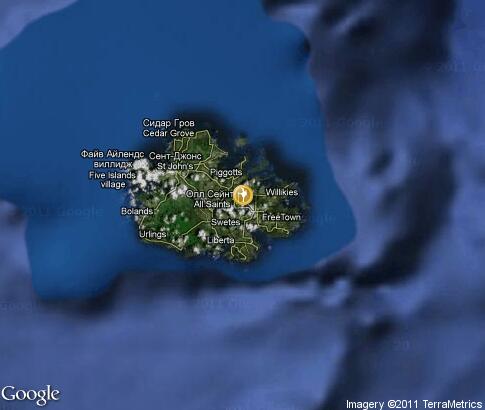 map: Antigua and Barbuda, tourism