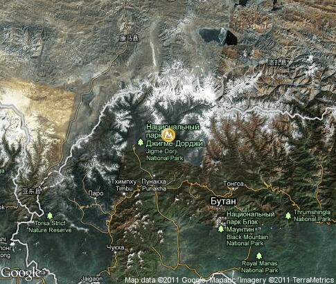 карта: Бутан, ландшафт