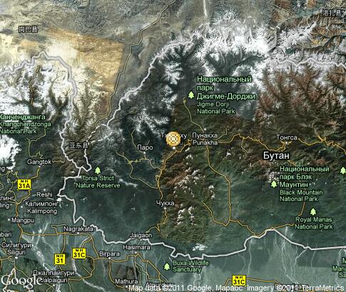 map: Bhutan, Buddhist Festivals 
