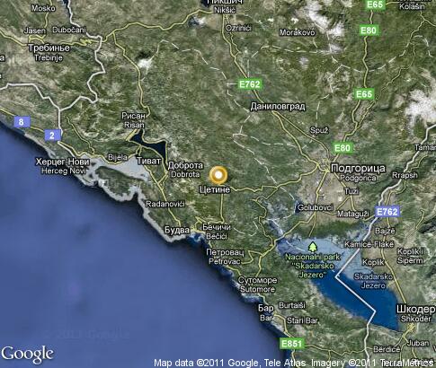 map: Cetinje