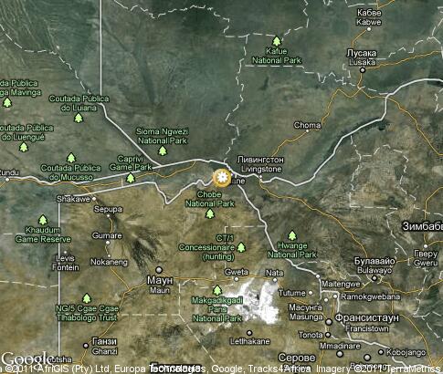 карта: Национальный парк Чобе