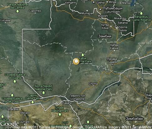 map: Kafue National Park