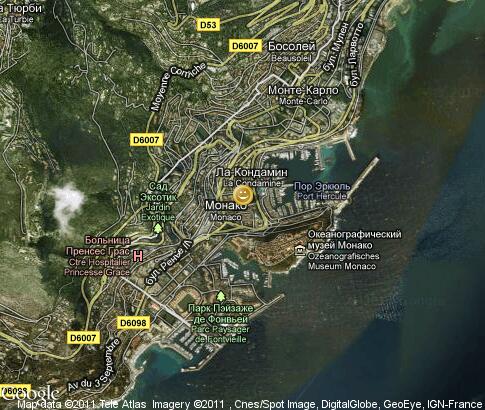 Monaco Satelliten-karte