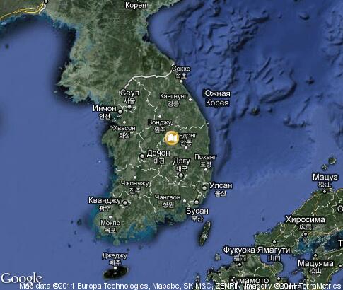 Подробная карта городов южной кореи