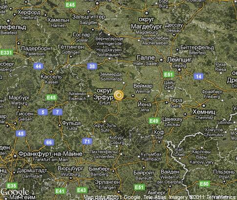 map: Thuringia