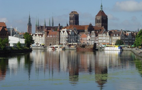 Gdansk - marine capital of Poland; Old City - architectural ensemble of 13th-18th centuries: gothic St. Mary's Church, Royal Highway, Golden House.