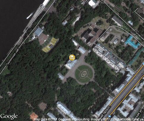 map: Alexandrinsky Palace, Neskuchny garden
