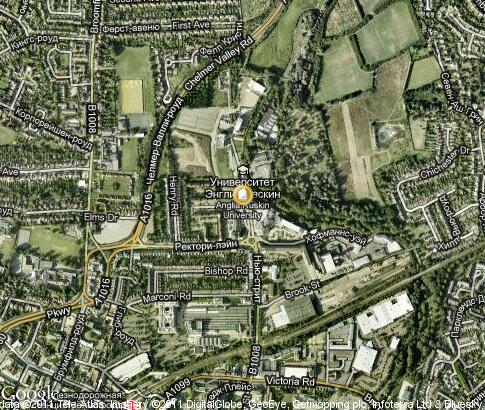 map: Anglia Ruskin University in Chelmsford