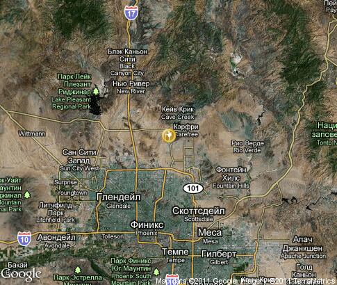 map: Balloon rides near Phoenix