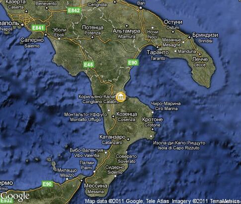 map: Calabria, History