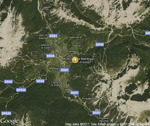 地图: Cortina d’Ampezzo、旅游