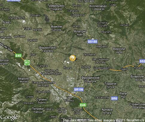map: Frosinone, winter resort