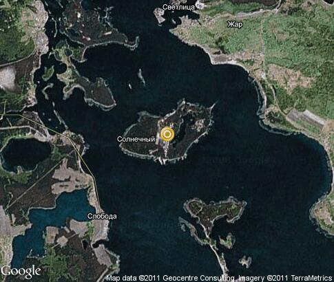 map: Gorodomlya Island on Seliger lake
