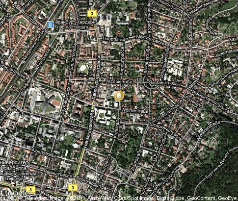 地图: Katholische Hochschule Freiburg, staatlich anerkannte Hochschule