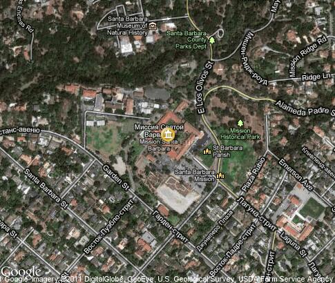map: Mission Santa Barbara
